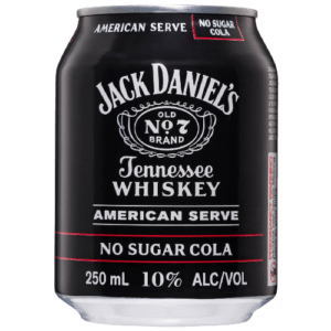 JACK DANIELS AMERICAN SERVE NO SUGAR COLA 10% CAN 250ML