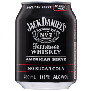 JACK DANIELS AMERICAN SERVE NO SUGAR COLA 10% CAN 250ML