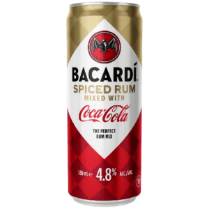 BACARDI SPICED RUM MIXED WITH COCA COLA 4.8% CAN 330ML