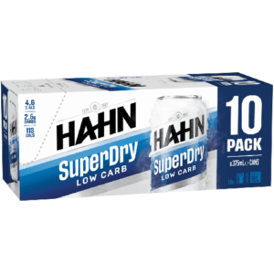 HAHN SUPERDRY BEER 375ML CAN 10PK
