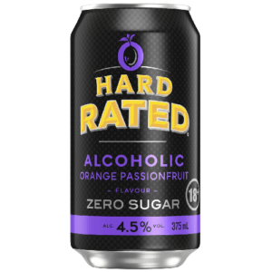 HARD RATED ZERO SUGAR ORG PASSION FRUIT 4.5% CAN 375ML